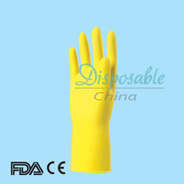 Guantes nuevamente naturales del hogar del látex para los guantes de goma de la limpieza de la casa para la cocina