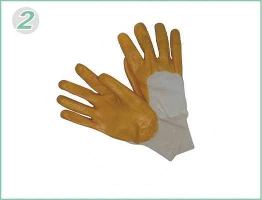 Copia de punto brazalete amarillo recubrimiento mano protectora guantes nitrilo con abierto