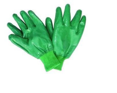 Guantes de mano Flexbility verde nitrilo revestimiento protector resistente con forro de Jersey suave