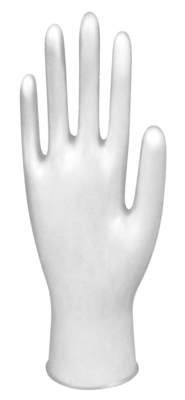 Guantes del trabajo de la limpieza de sustancia química de la carta blanca del polvo de los guantes del examen del látex