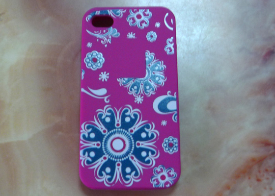 Guante elegante impreso de seda púrpura del iphone de los guantes del tacto del teléfono para el iphone 4s